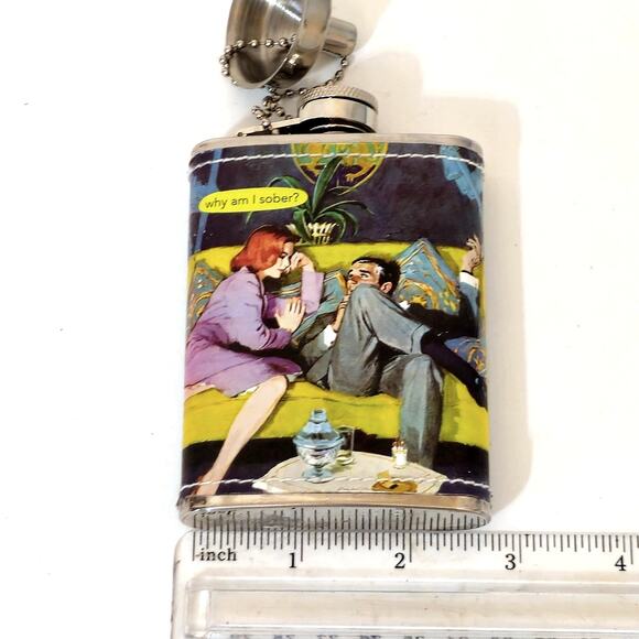 Anne Taintor Stainless Steel Hip Flask with the design "Why Am I Sober" - Picture 6 of 6